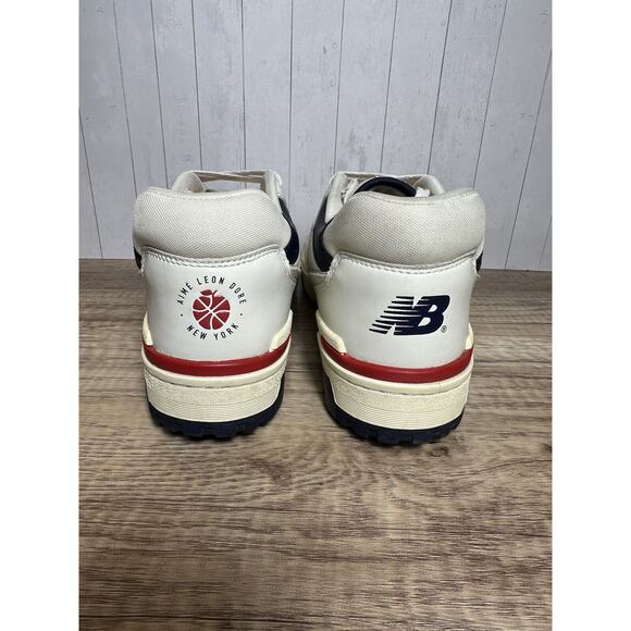 NEW BALANCE 550 AIME LEON DORE USED SIZE 9.5 ALD NB WHITE NAVY RED BB550A3 main image 5